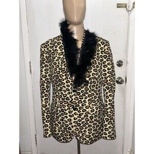 Opposuits Mens Blazer Jacket US 40 EU 50 Leopard Print Animal Artsy Disco Funky